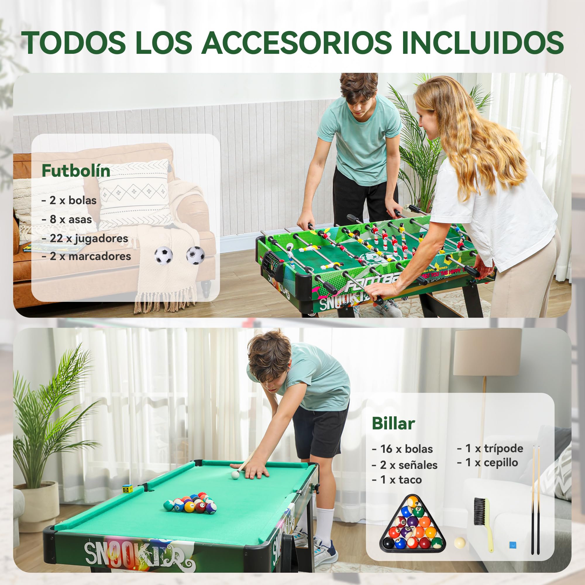 HOMCOM Mesa Multijuegos 6 en 1 Plegable para Niños de 7+ Años Mesa de Juegos Billar Futbolín Ping Pong Aro de Lanzamiento Hockey sobre Hielo Aire Hockey 118x104x71 cm Multicolor