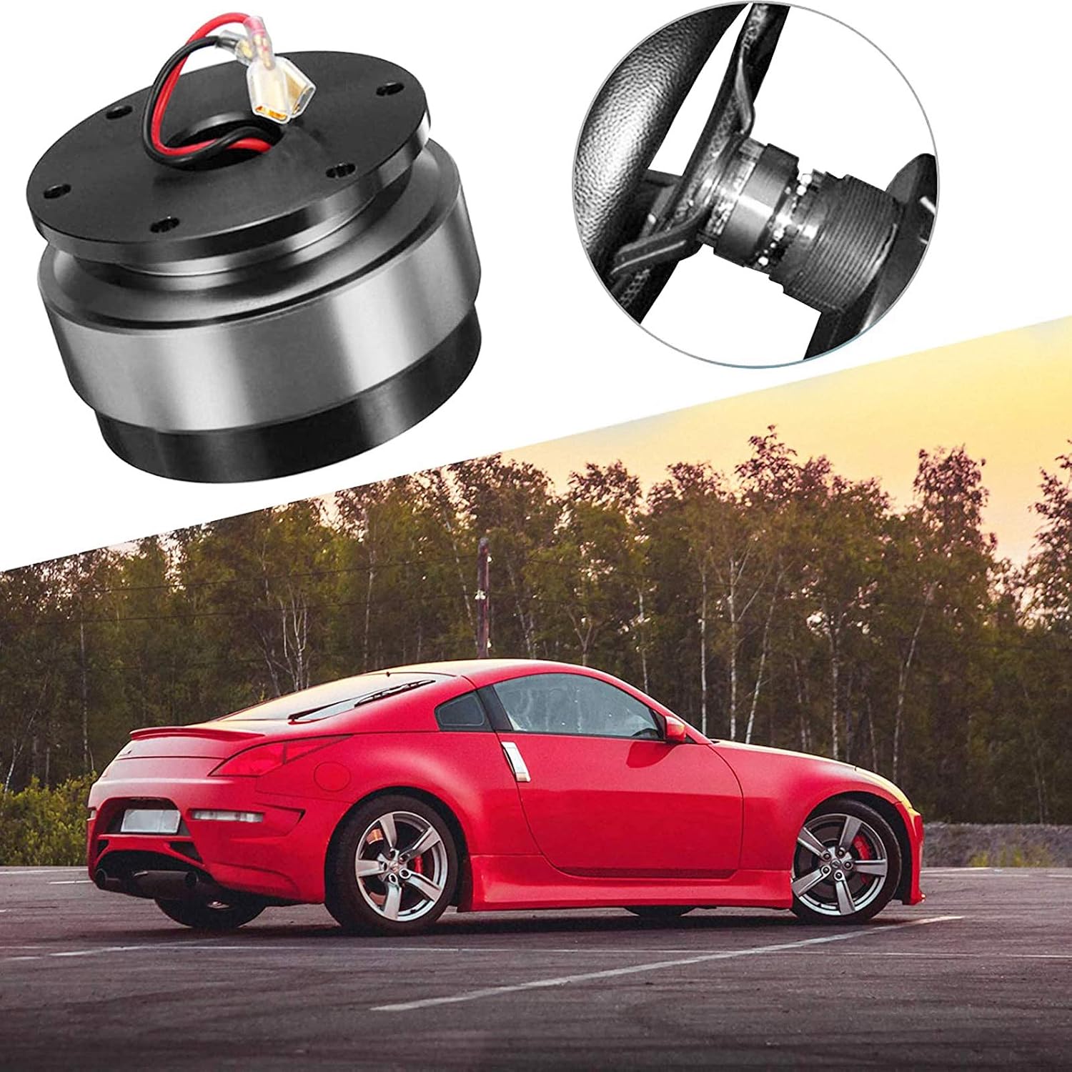 Steering Wheel Hub Adapter Quick Release- Universal 6 Hole Steering Wheel Quick Release Hub Adapter Snap Off Boss Kit