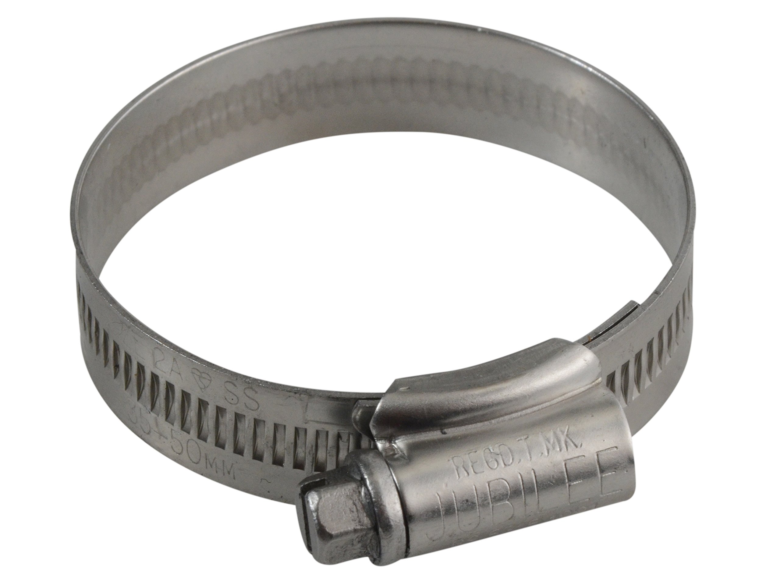 Stainless Steel Genuine Jubilee Clip 2A 35-50MM Hose Fuel Clamp Worm Drive - Double — image 1