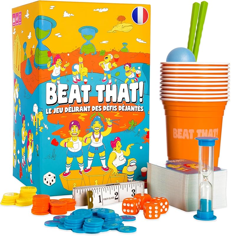 Beat That - Le Jeu Délirant des Défis Déjantés - dès 8 Ans - Coffret de 160 Défis à Relever en Famille ou Entre Amis - Jeu de Société de 2 à 8 Joueurs