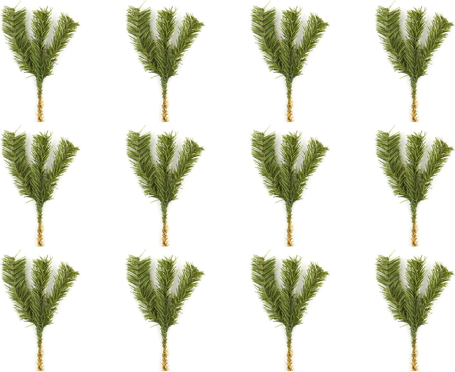 Factory Direct Craft Artificial Evergreen Pine Picks for Holiday Decorating - 12 Picks
