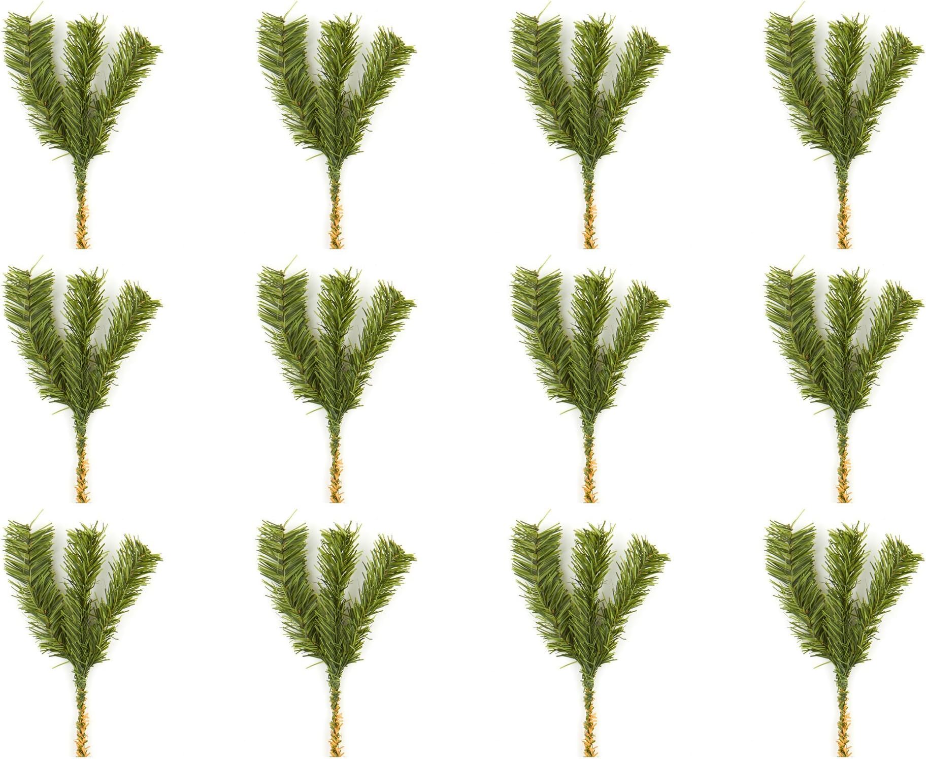 Factory Direct Craft Artificial Evergreen Pine Picks for Holiday Decorating - 12 Picks