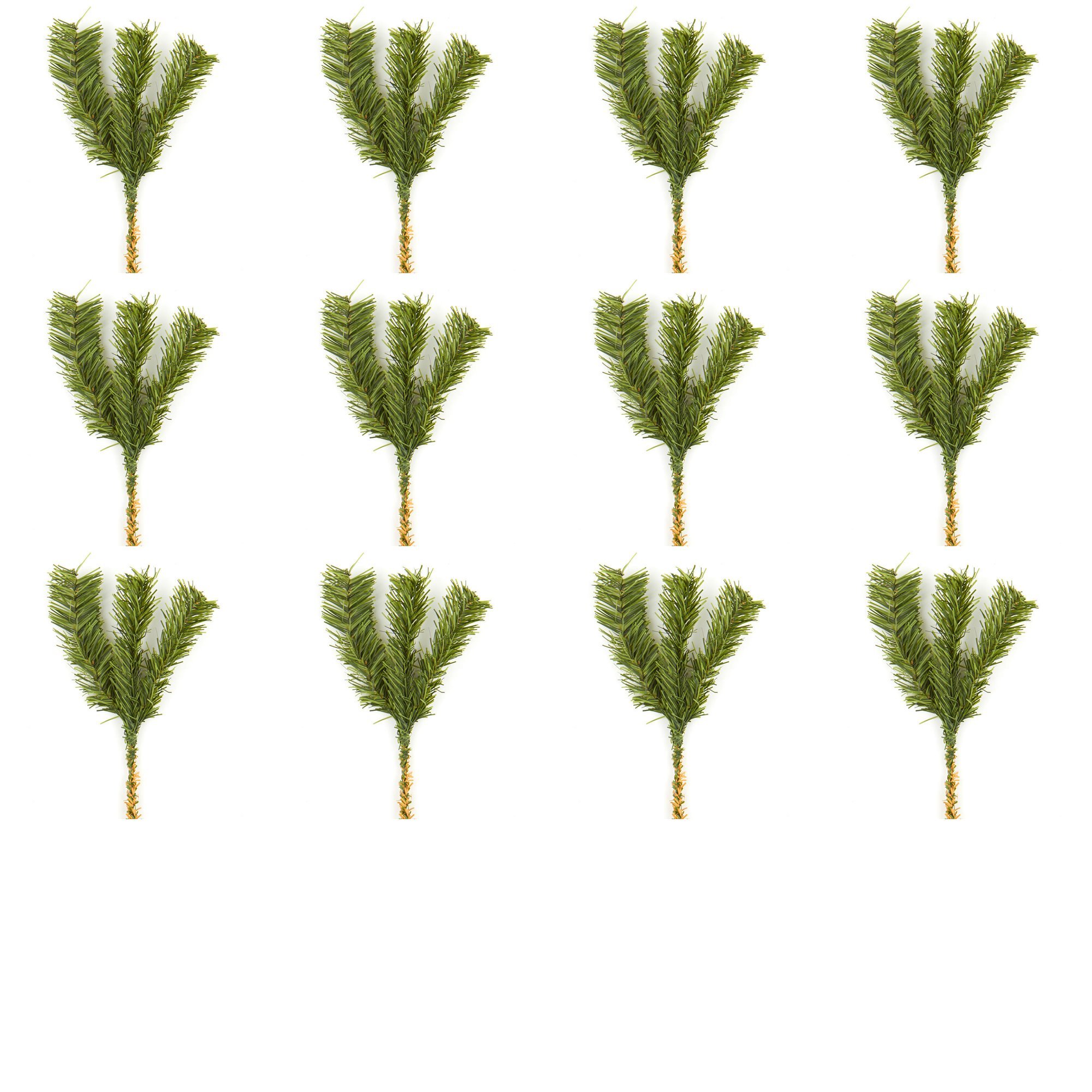 Factory Direct Craft Artificial Evergreen Pine Picks for Holiday Decorating - 12 Picks