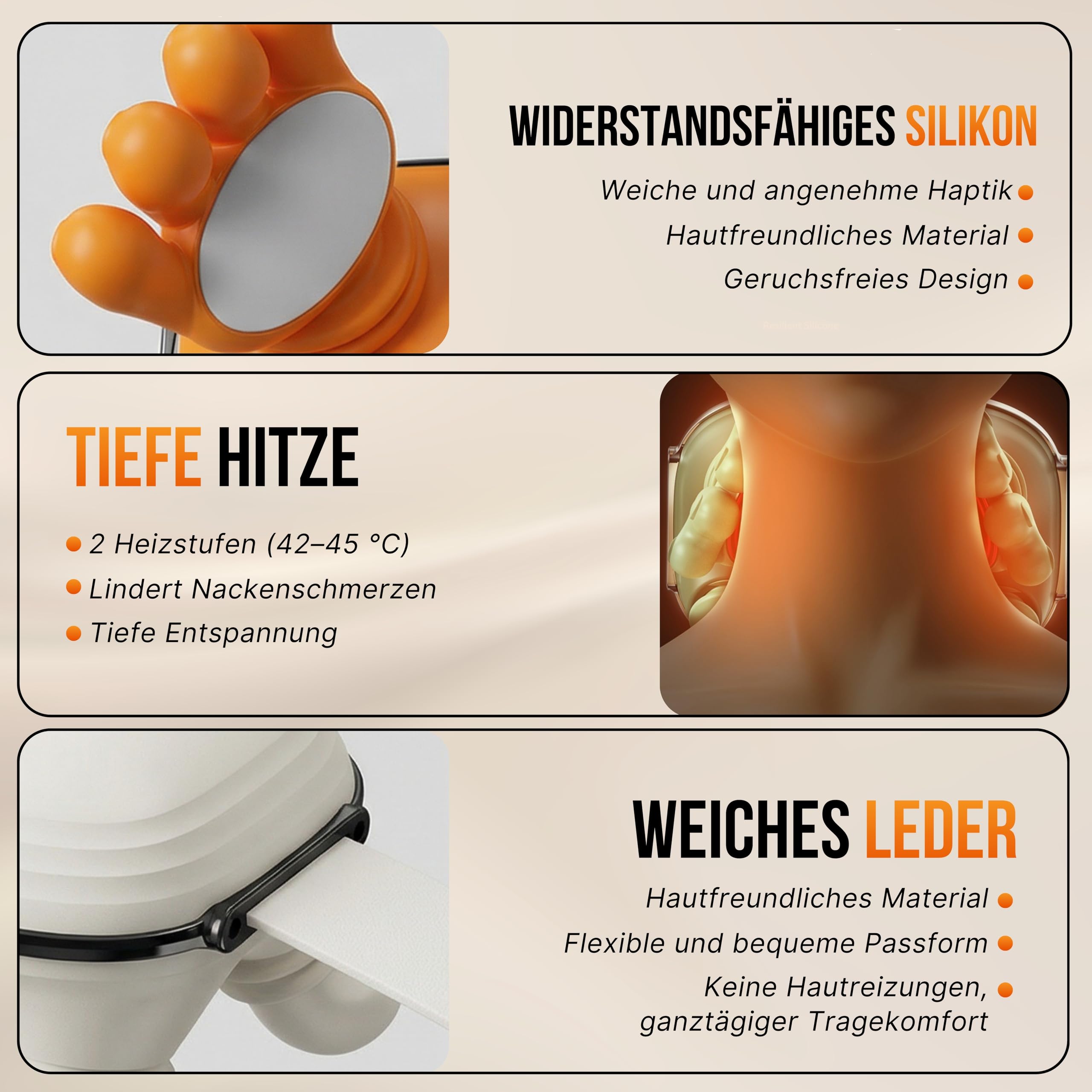 BeFit24 Nackenmassagegerät mit Wärmefunktion – Kabelloser Schulter- & Nackenmassager mit 4D Tiefenmassage, LED-Display, Wiederaufladbares Massagegerät gegen Nackenverspannungen und Muskelschmerzen