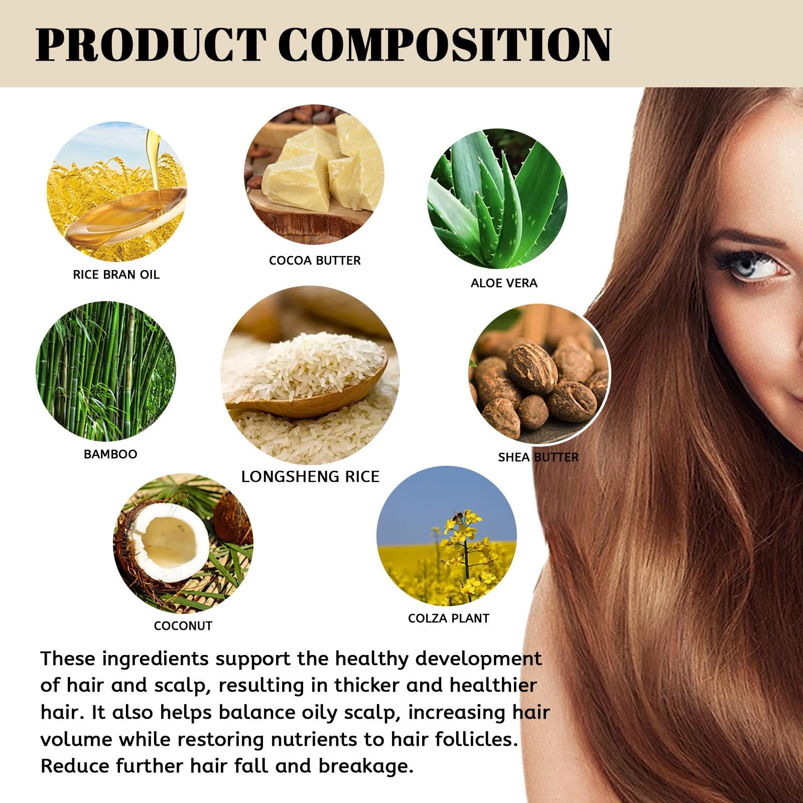 FANFALUV Rice Water Shampoo Bar, 100% Natural Vegan, Nourishing, Volumizing, Cleansing - Image 2