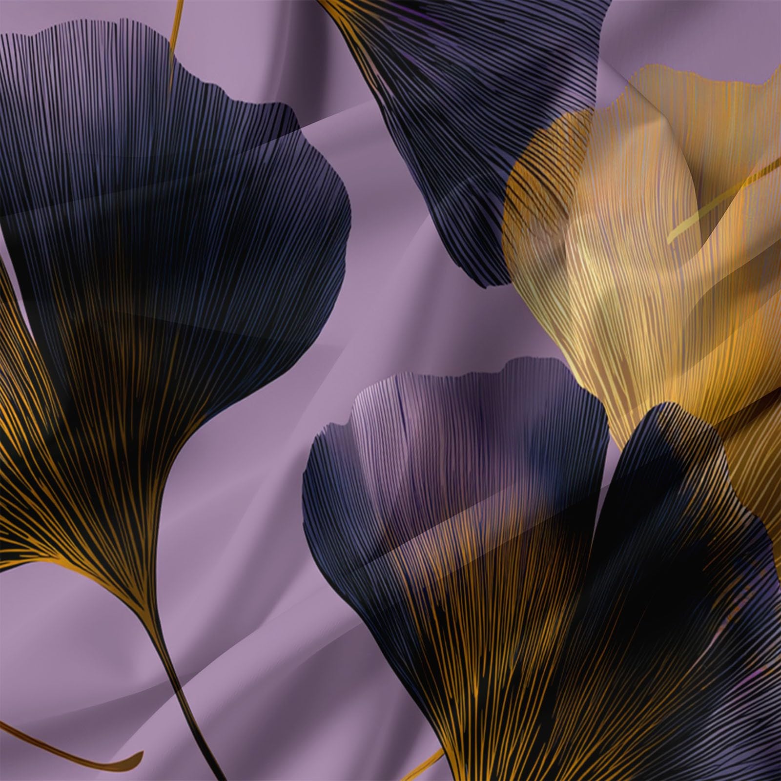 Ginkgo Leaves - Juego de funda de edredón de poliéster suave, tamaño King
