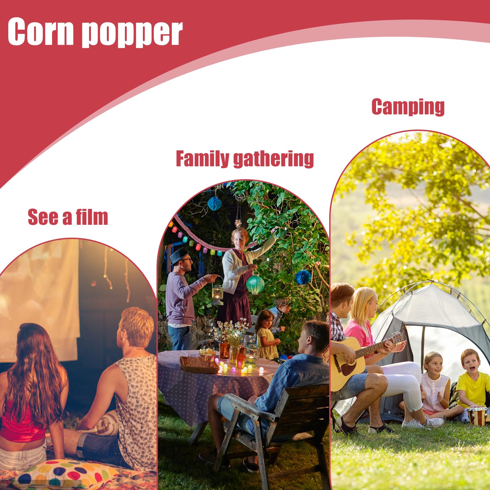 BAIFULAI Macchina per popcorn da 1200 W, mini macchina per popcorn ad aria calda, sana, senza olio, grasso, 2 minuti, funzionamento one-touch, per casa, film, Natale, feste, serata di calcio