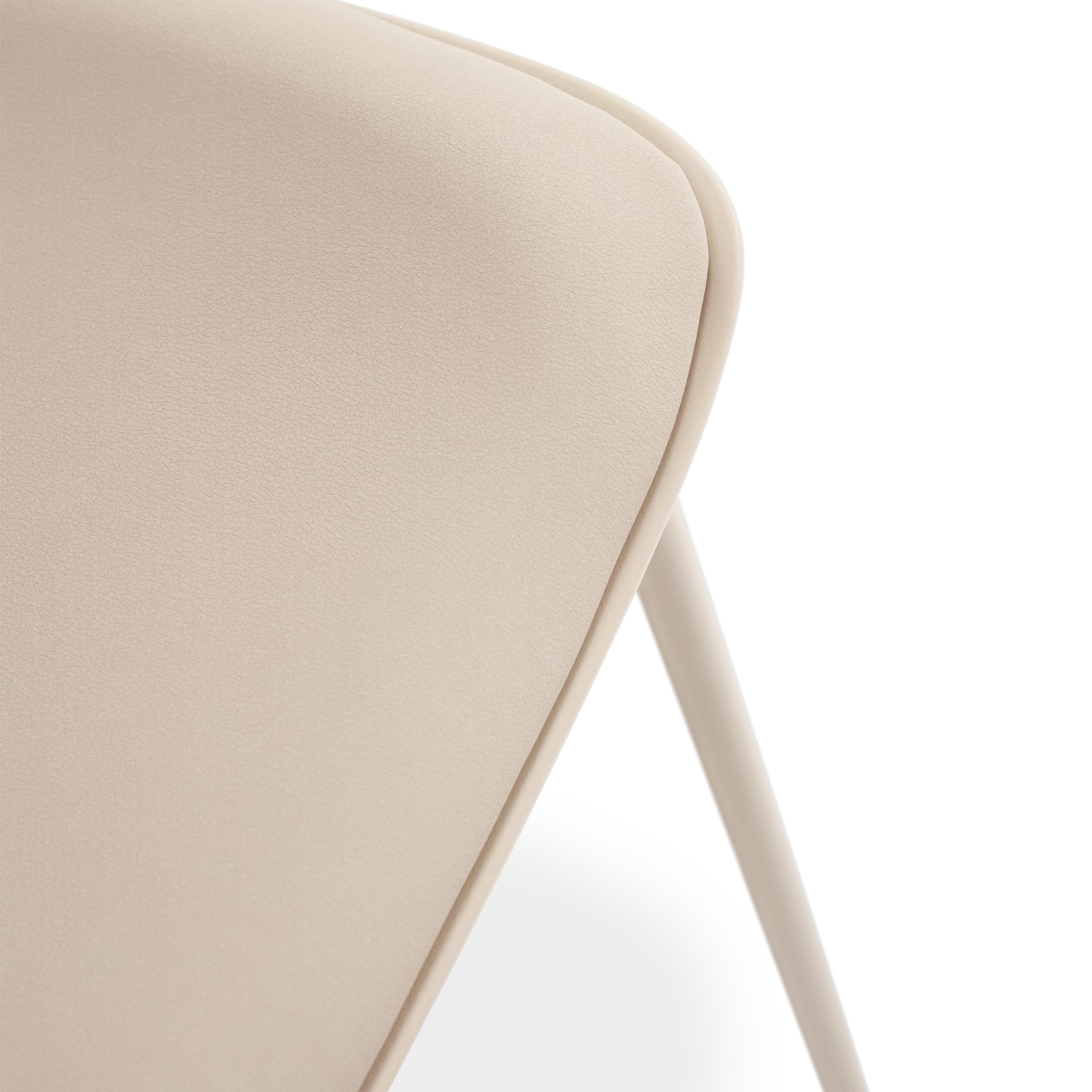 Mobili Fiver, Sedie Zoe, set da 2, Beige, Polipropilene, Sedie Moderne per Cucina, Soggiorno
