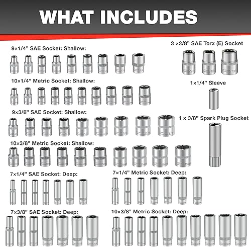Miniatura 2 de EACELIY Juego de llaves de impacto de 14 y 38 pulgadas, juego de llaves de trinquete con barra de extensión, adaptador, puntas de tornillo, soporte