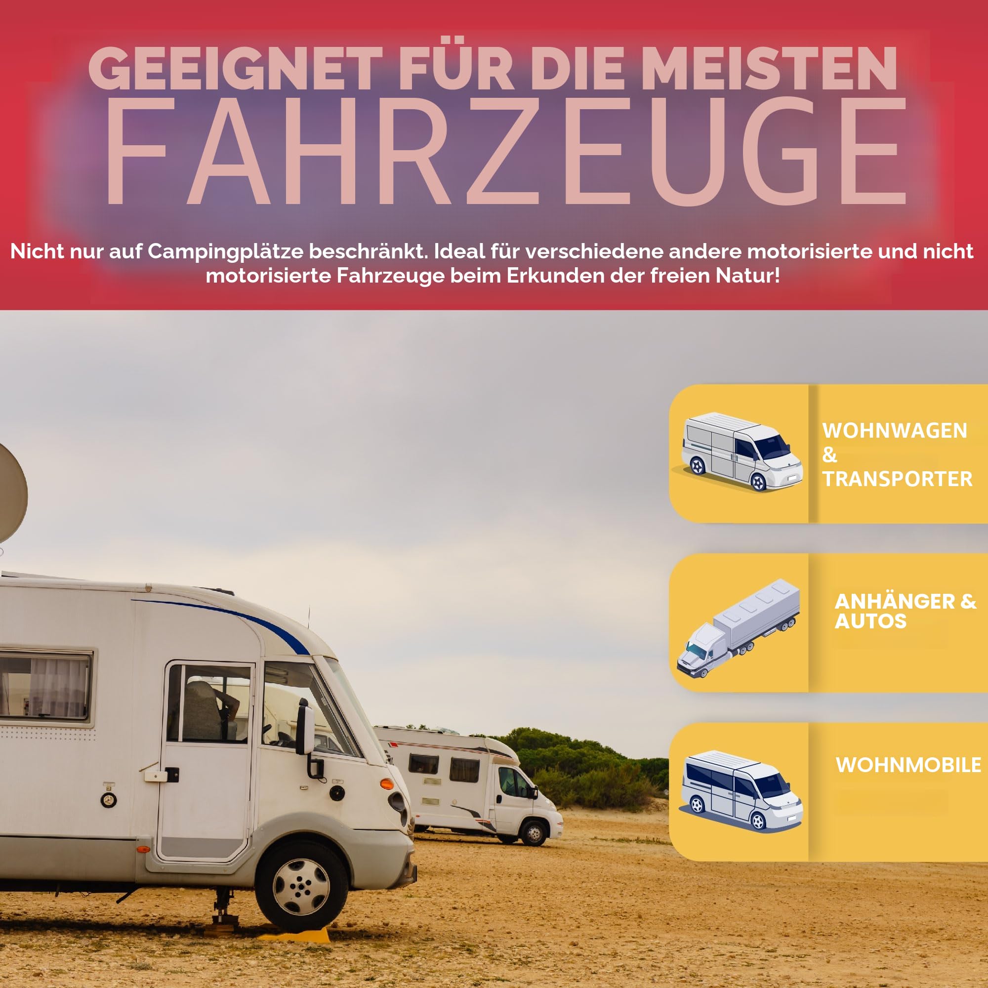 GADLANE Auffahrkeile für Wohnmobil - 3 Stufen Caravan Levelling Ramp Set, Auffahrkeile für Wohnwagen, Stufenkeile Wohnmobil mit Anti-Rutsch-Rillen (Tragfähigkeit: 4,5 Tonnen) 2 Stück - Gelb