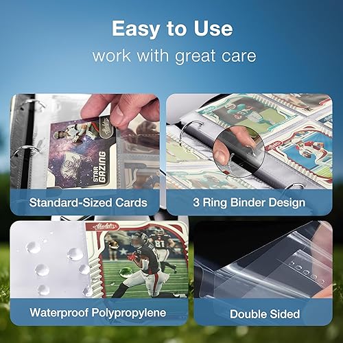 Miniatura 4 de Carpeta de tarjetas de fútbol, tarjetas comerciales deportivas 2024-2025 con soporte para álbum, 440 bolsillos, protectores de almacenamiento para