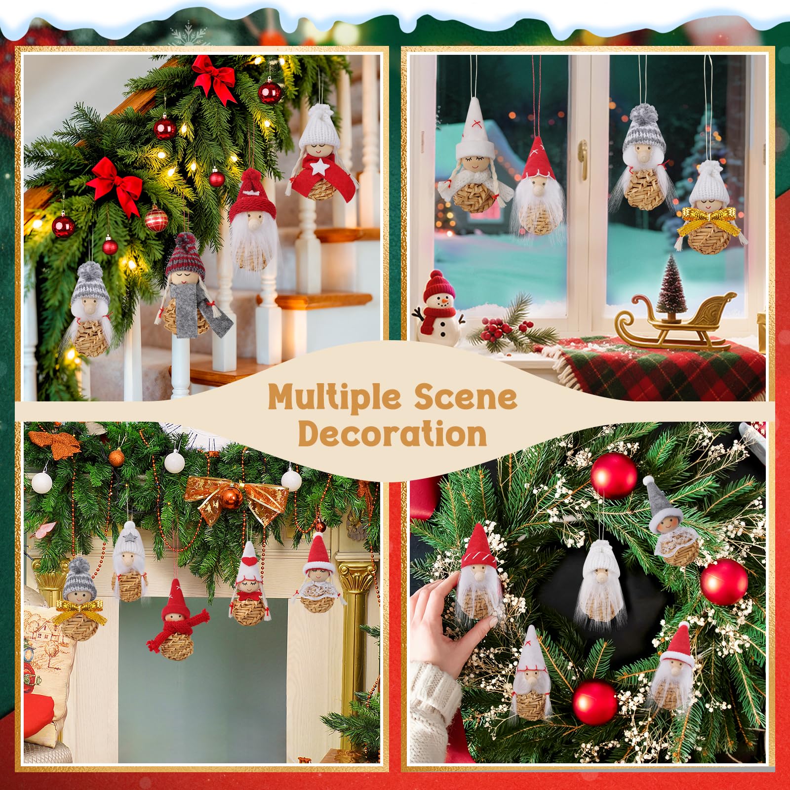 Calendario Adviento Gnomos Navideños 2026, 24 Piezas Adornos Árbol Navidad Originales