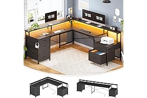 SEDETA Ergonomic Large L-Shaped Corner Desk