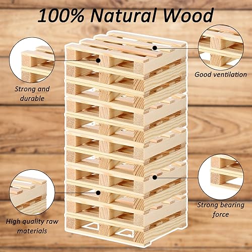 Miniatura 3 de Tioncy 18 mini palets de madera, posavasos de madera para manualidades, posavasos cuadrados rústicos para bebidas frías y calientes, protección de