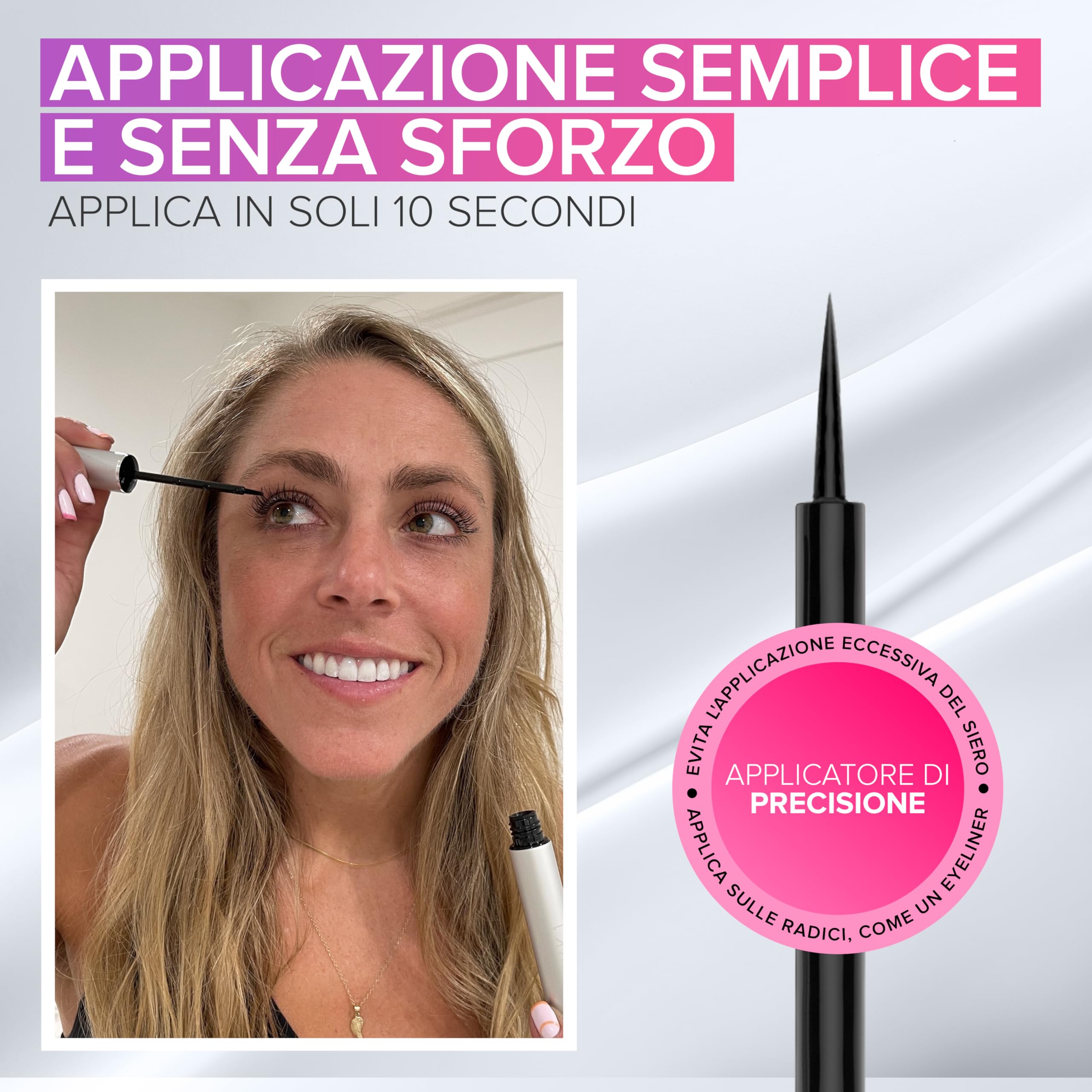NYK1 CONCENTRATO Siero Crescita Ciglia Per Ciglia Più Lunghe | XL - 8ml | LashForce Siero Crescita Ciglia per Ciglia Rade, Corte e Sottili - Formula Facile da Applicare per Ciglia più Folte e Spesse