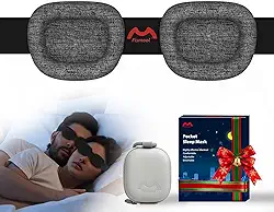 Máscara ocular para dormir para homens e mulheres, design de pressão intraocular 3D, 100% bloqueio de luz, adequada para uso com cpap, caixa de armazenamento de viagem requintada (preto)