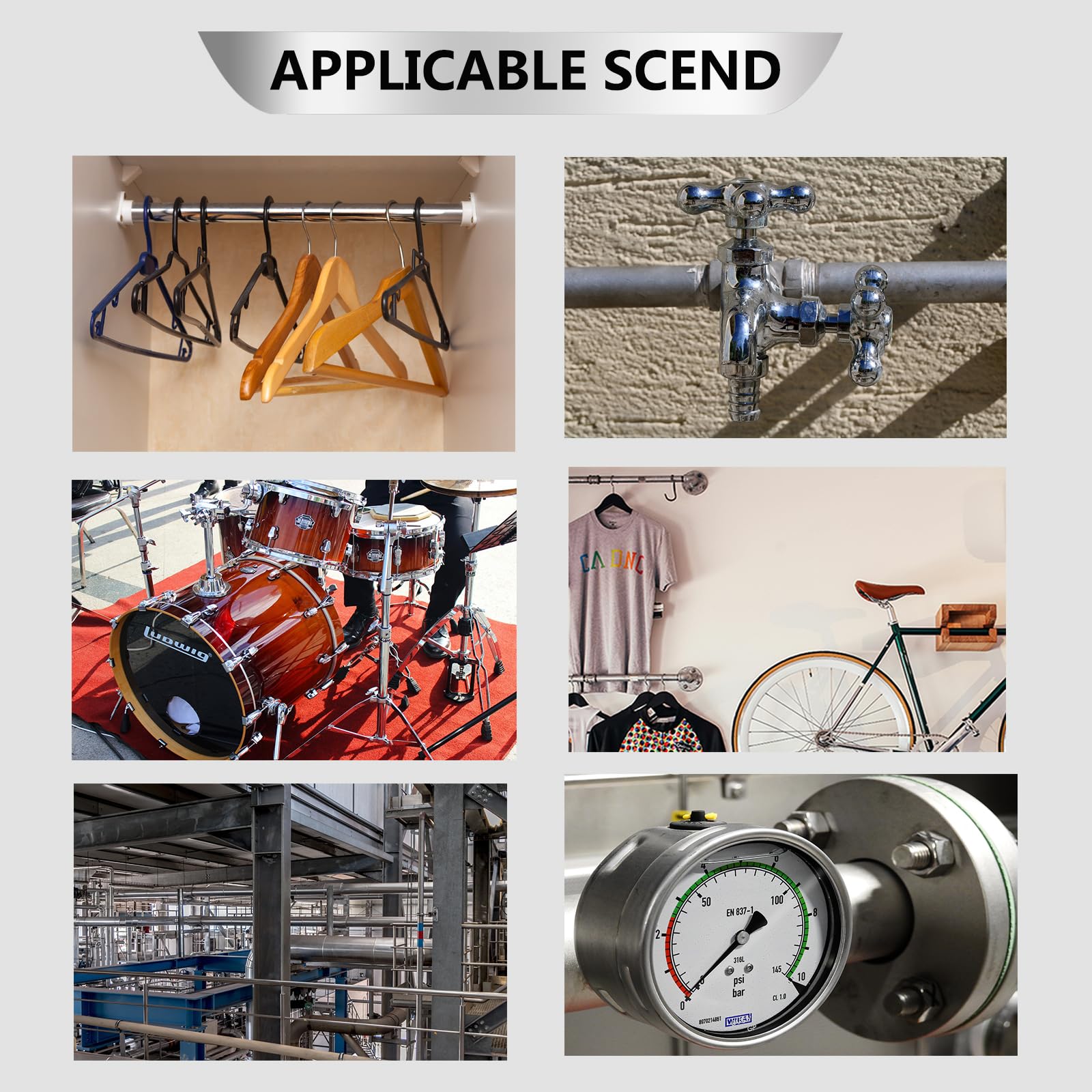 GeilSpace Tubo de acero inoxidable, boquilla de tubo 304 para tuberías y accesorios roscados estándar de 1/2 pulgada, tubo de metal industrial de bricolaje (2 piezas) (1/2 x 36 pulgadas)