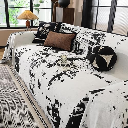 Miniatura 152 de HANDONTIME fundas de sofá beige para sofá, fundas boho de jacquard y corduroy para perros, funda de sofá de felpilla para perros, protector suave