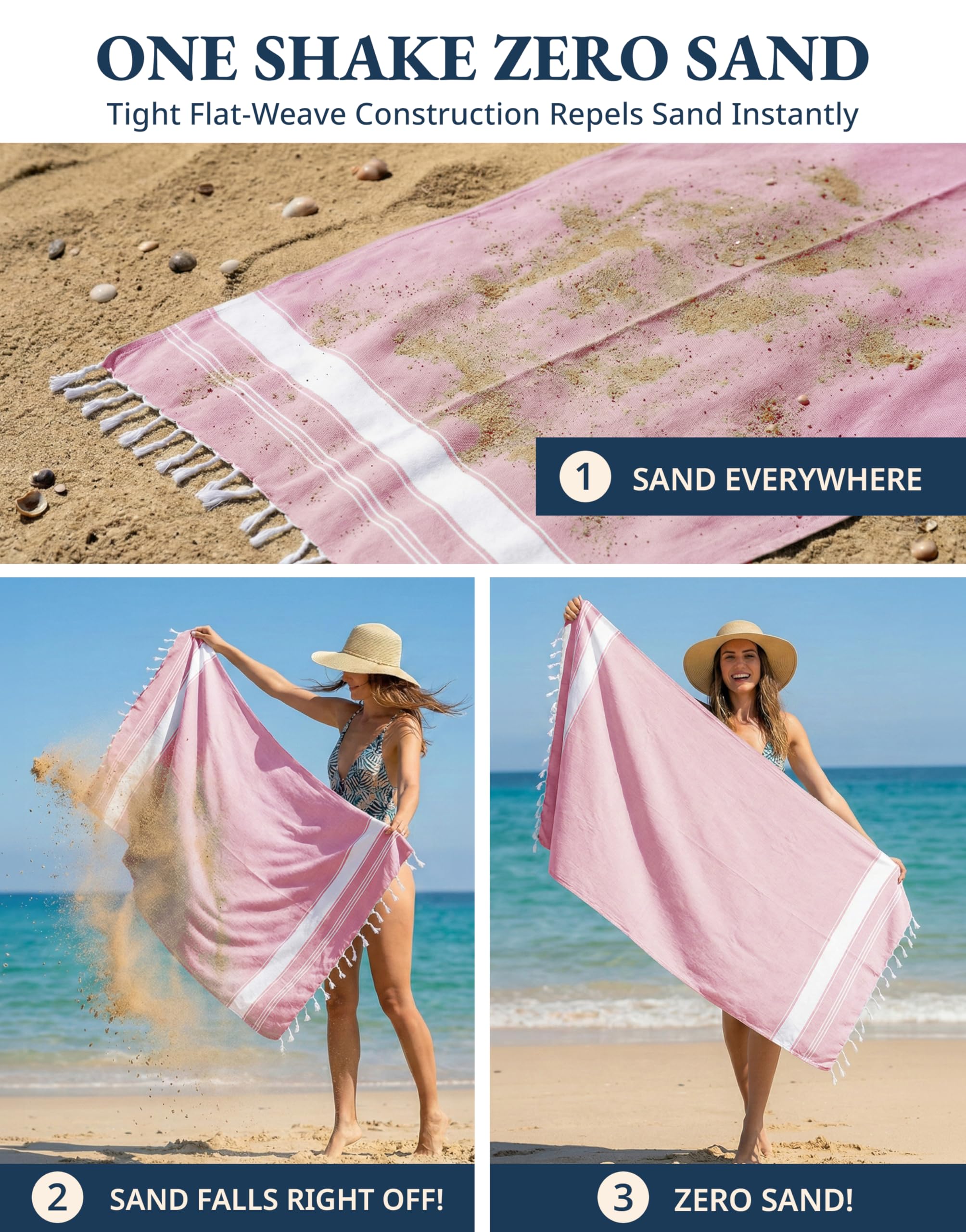 Amazon.com: LANE LINEN Turkish Beach Towels, 2 Pack Extra Large