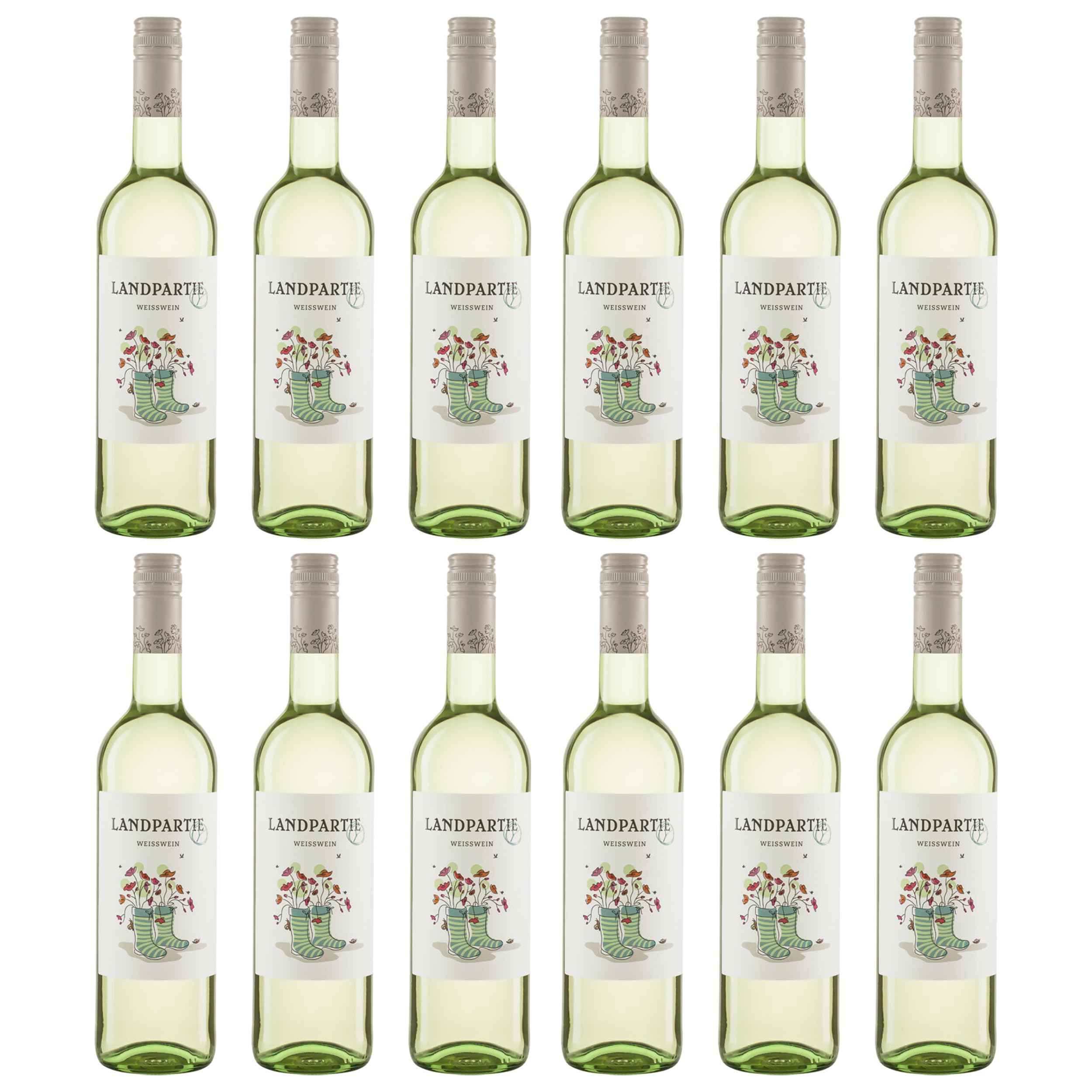 LANDPARTY Weiß Weißwein Halbtrocken Deutschland BIO inkl. FeinWert E-Book (12 x 0.75l)