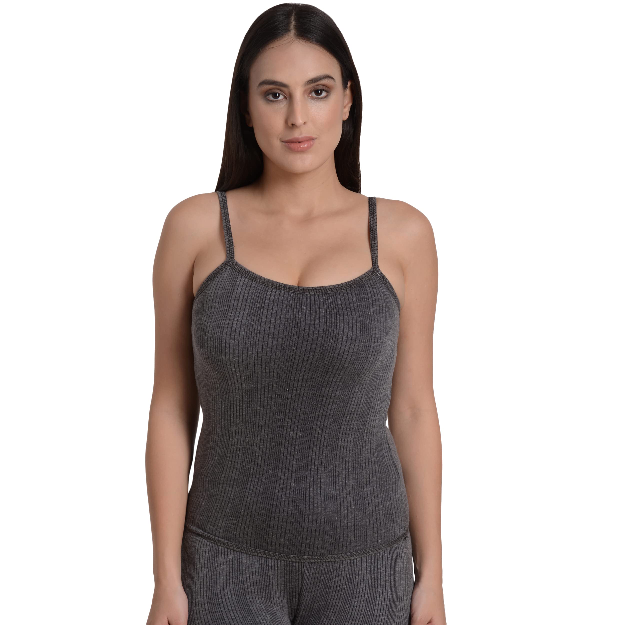 Fashiol Women's Latest Thermal Quilt- Extra Warm with Heat wrap tech Solid Spaghetti (Top, 32)