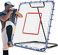 SPOYNAL Baseball Rebounder Net 4x4.5 FT - 5 Adjustable Angles for Fly Ball, Line Drive, Ground Ball & Softball Pitching Training