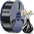 SUNLU 3D Printer Silk Filament,Shiny Silk PLA Filament 1.75mm, Smooth Silky Surface, Great Easy to Print for 3D Printers, Dimensional Accuracy +/- 0.02mm, Silk Black 1KG