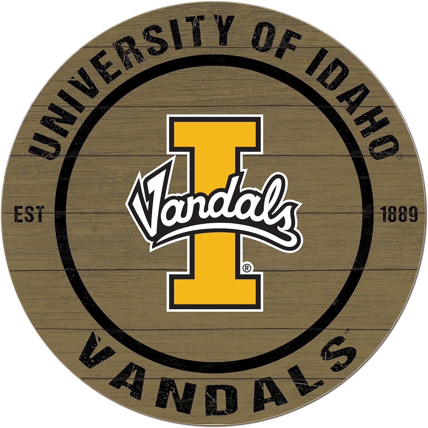 KH Sports Fan Idaho Vandals Colored Circle Sign, 20x20 Inches, Vandals Decor for Dorm, Bedroom, Fan Cave, Living Room; Display Your Team Spirit with This Unique Idaho Vandals Wall Art