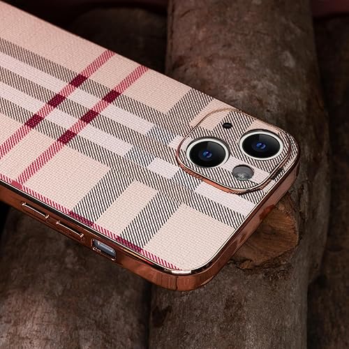 Miniatura 6 de LINXUXIE Funda de teléfono para Apple iPhone 13, funda de cuero de moda, TPU suave protección contra caídas, a prueba de golpes, marco de metal,