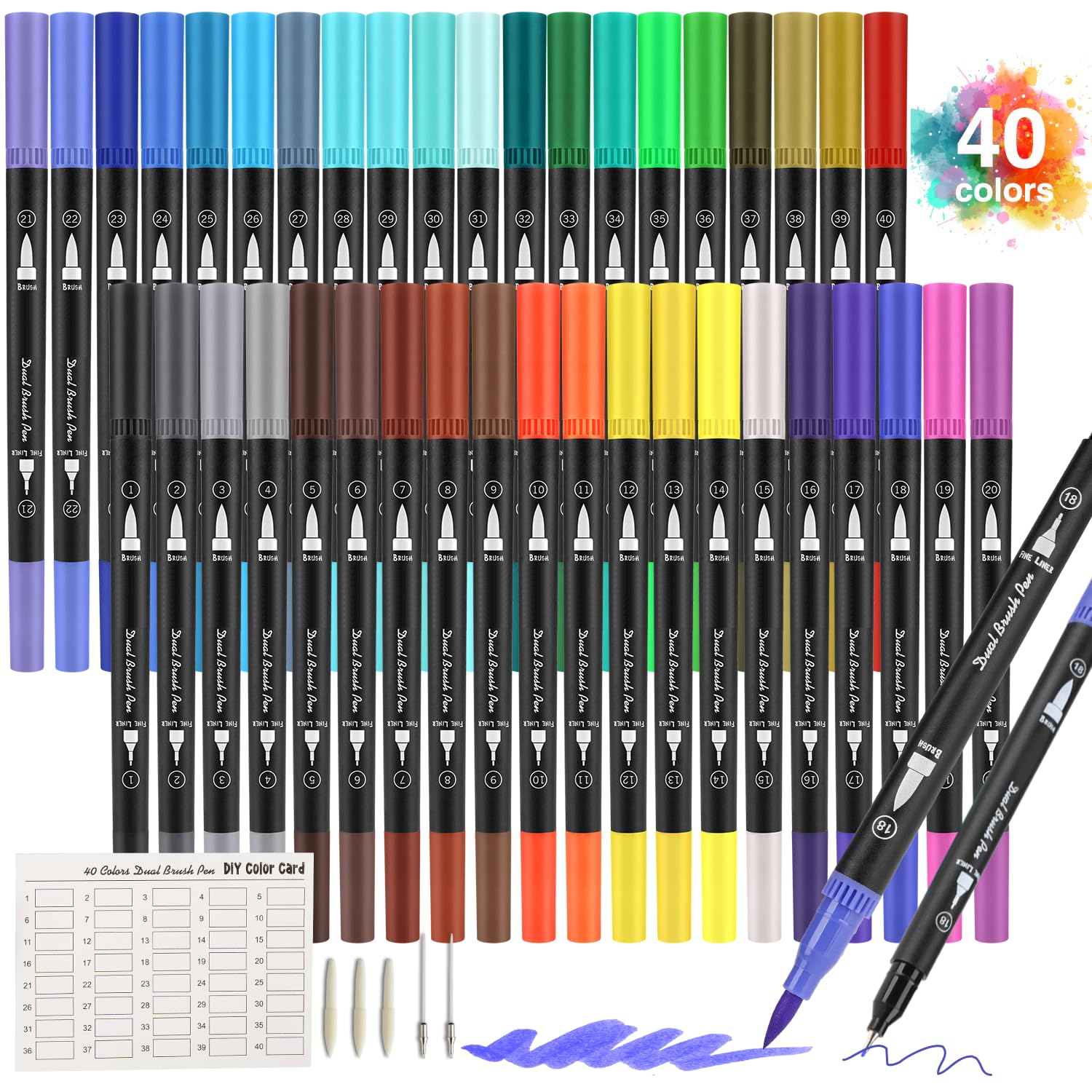 Dollar FeltStic - Pennarelli In Feltro, Confezione Da 10 Penne A Punta Fine, Per Disegnare A Colori, Disegnare A Colori, Segnare Il Colore A Righe Sottili, Per Scuola, Ufficio, Casa, Uso