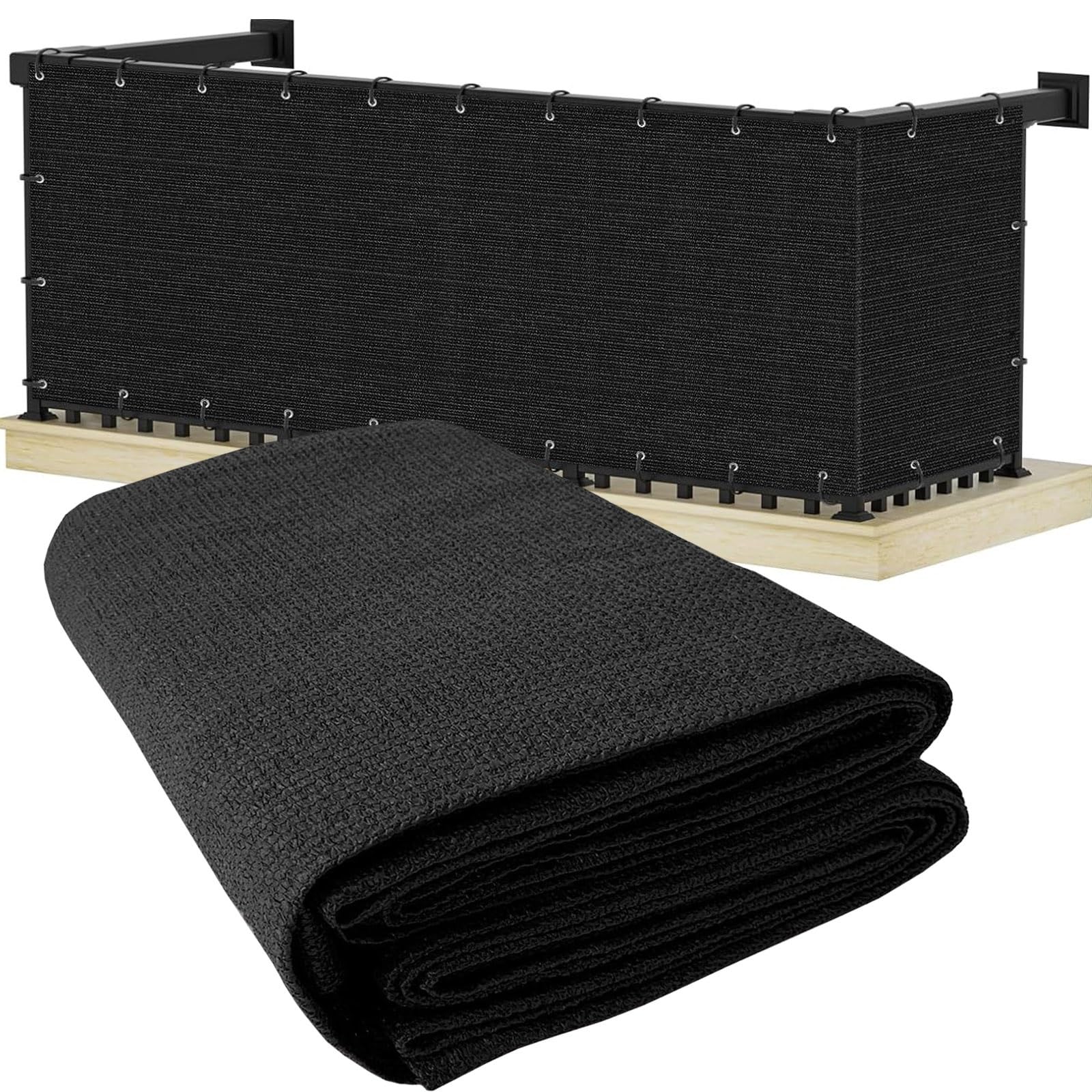 GJZQDKX 90% UV Protection Shade Cloth, Lightweight Sun Sail with Eyelets for Pergola & Balcony, Windbreak Privacy Screen, Available in Black/White, Various Sizes (6x6m/19.7x19.7ft)
