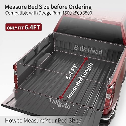 Miniatura 97 de Oedro - Cubierta suave y enrollable para caja de camioneta, caja Fleetside de 8 pies, sin Ram Box