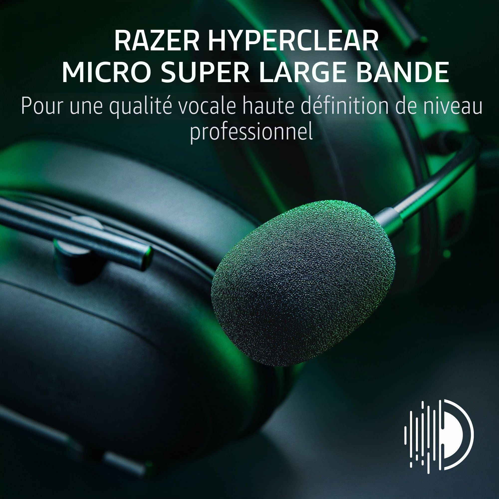 Razer BlackShark V2 HyperSpeed Casque de jeu sans fil : 280 g léger – Audio spatial THX – Micro pliable – Pilotes de 50 mm – 2,4 GHz, Bluetooth ou USB – Batterie de 70 heures avec charge USB de type C