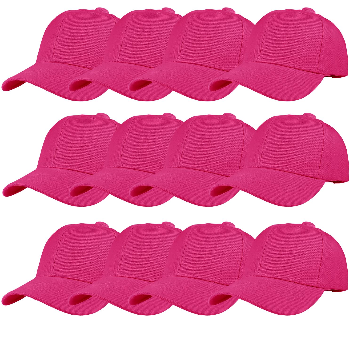 TZ Promise 12 Pack Wholesale Unisex Plain Solid Color Adjustable Baseball Caps Hats