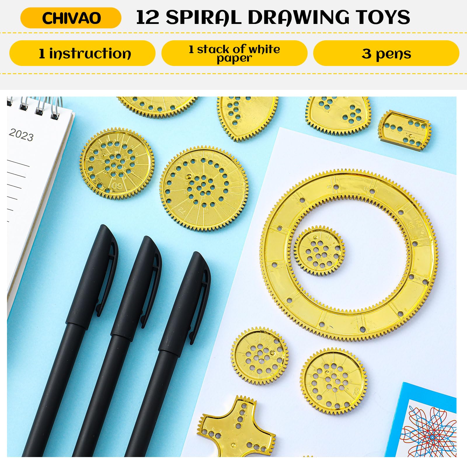 Gear Pattern Drawing Ruler Snapklik.com : Chivao Spiral Art Gear Geometric Ruler Circle Template ...