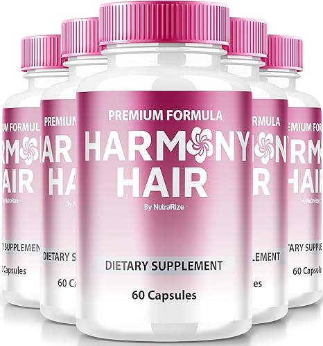 NutraRize HarmonyHair Capsules (5 unidades) - Desbloquea el potencial de tu cabello con nuestra fórmula natural, vitaminas prémium para un cabello