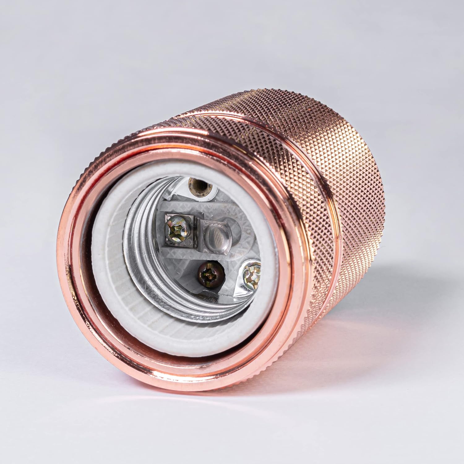 4pcs Light Socket Lamp Holder E26 Edison Bulb Socket High Temperature Resistant Lamp Converter Lamp Adapter Converter Base Compatible for Light Fixture 2128 (Rose Gold)