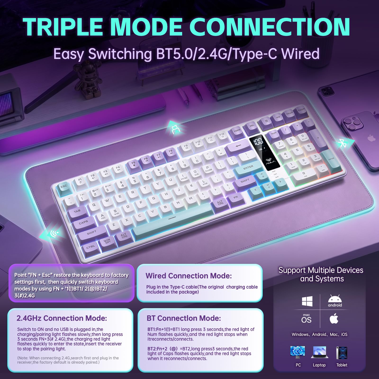 Aula S99pro V2 Wireless Gaming Keyboard Gallery Image