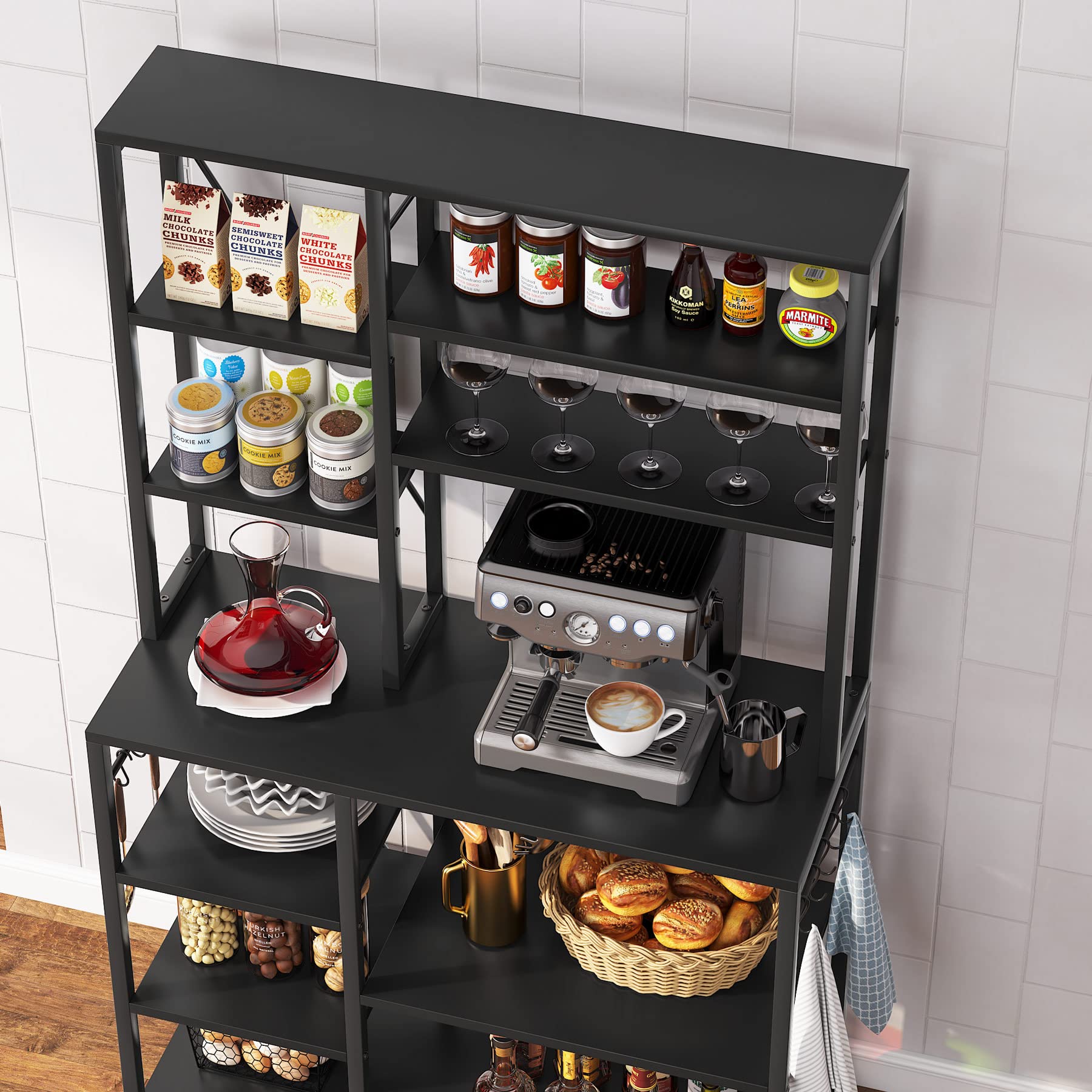 Buy Tribesigns Kitchen Bakers Rack with Hutch, 10 Tier Microwave Oven