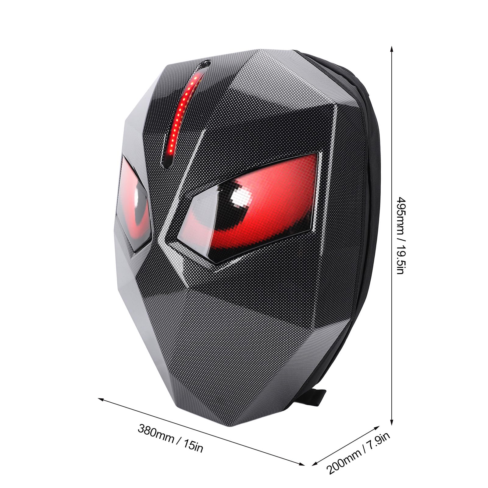 ViaGasaFamido Plecak Motocyklowy LED, Twardy Plecak do Jazdy Konnej z Programowalnym Samodzielnie Kolorowym Ekranem Wodoodporna Torba na Kask o Dużej Pojemności dla Mężczyzn, Kobiet, Podróże,