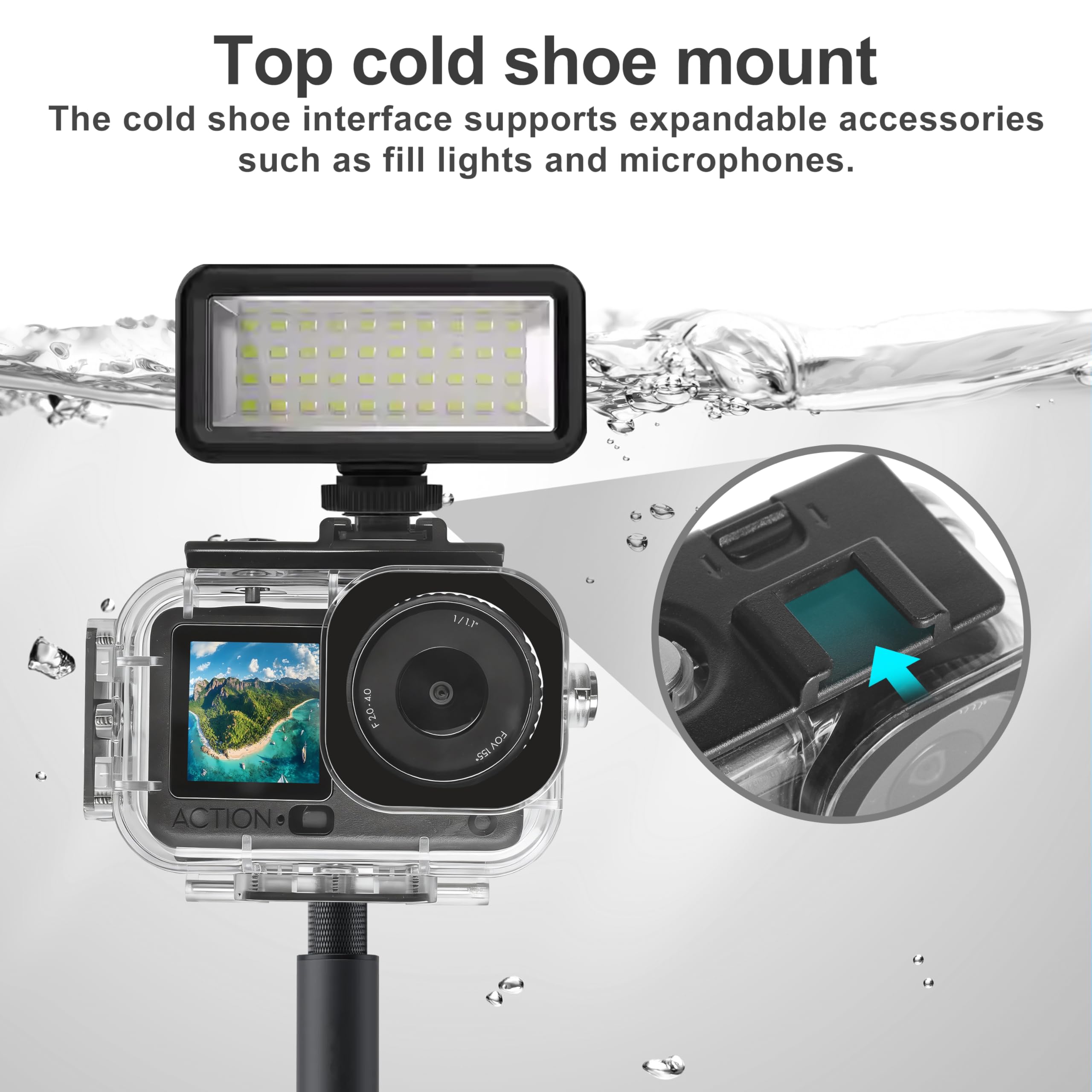 FitStill Kit de protección de fotografía submarina para DJI Osmo Action 6, carcasa protectora impermeable de hasta 60 m + filtro de tres colores + mango de flotabilidad + base magnética de liberación