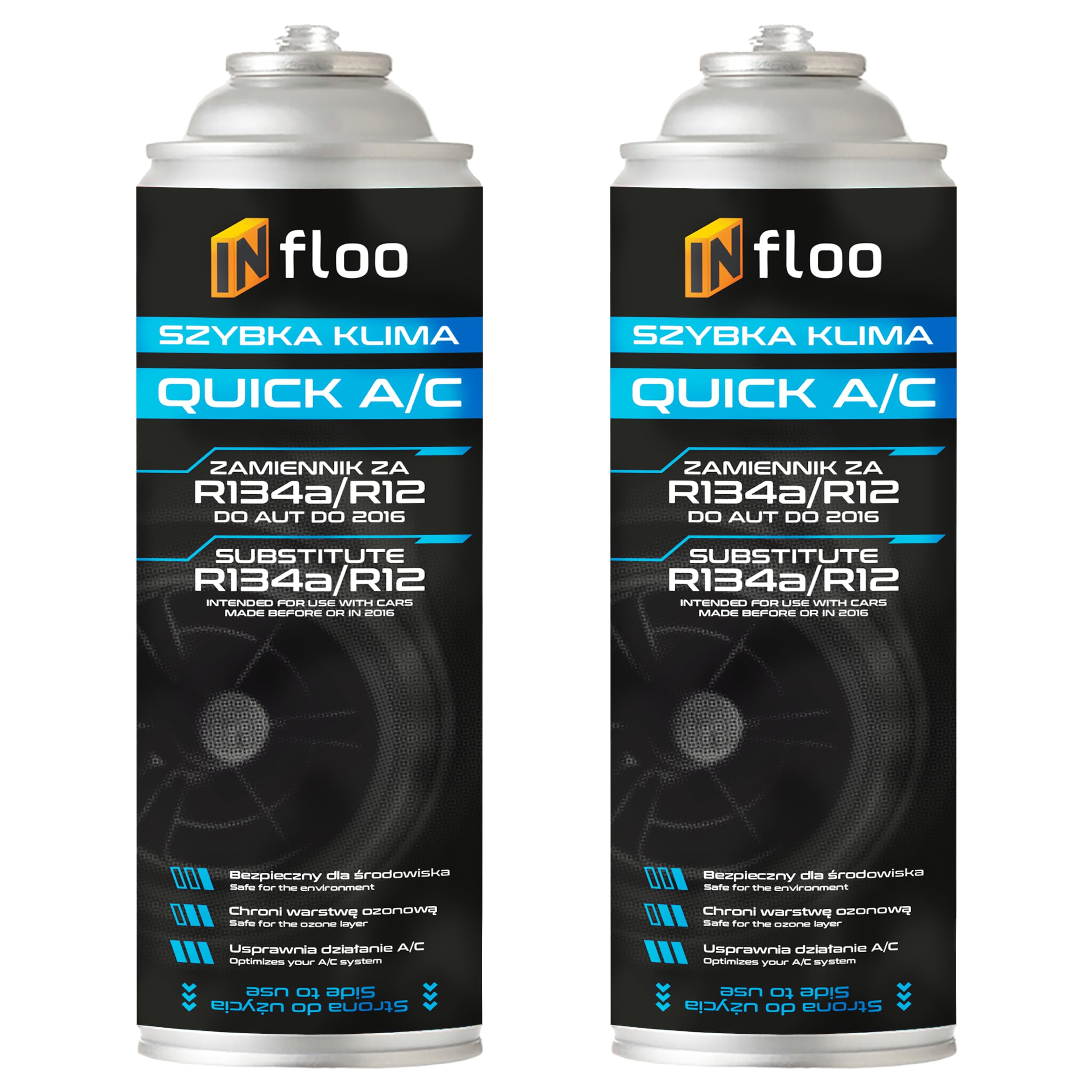 Kit Recharge Climatisation Auto R1234yf 185g - INfloo Quick A/C Avec Manomètre, Flexible Et Gants