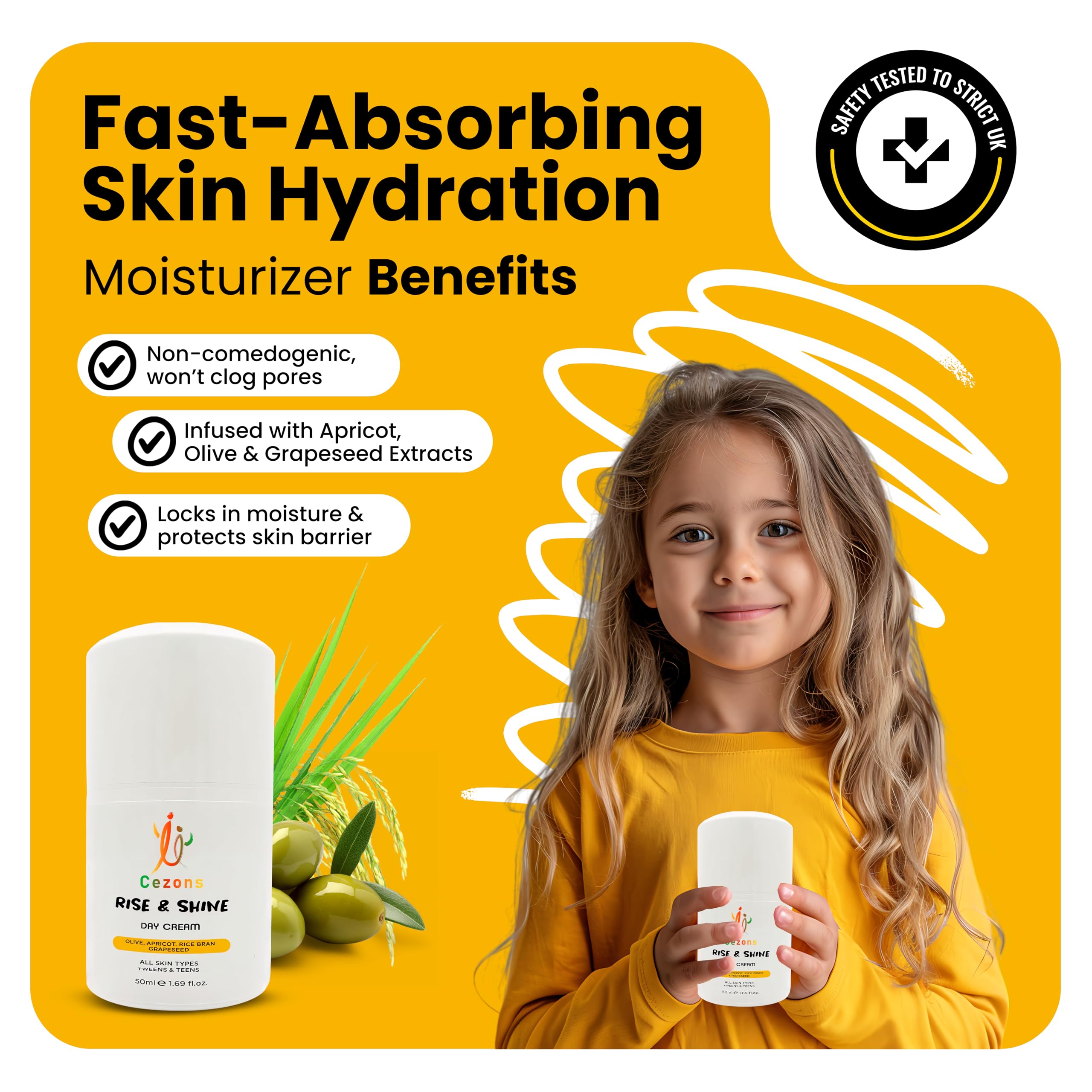 Cezons Cleanser & Face Cream Skincare Set for Kids and Teenagers - Made in UK - 100ml and 50ml, White, 150 ml (Pack of 1) - Image 4