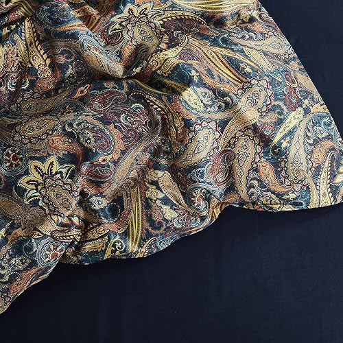 Miniatura 5 de Juego de funda de edredón de cachemira, tamaño individual, diseño dorado, elegante, bohemio, damasco, colección de ropa de cama, 1 funda de edredón