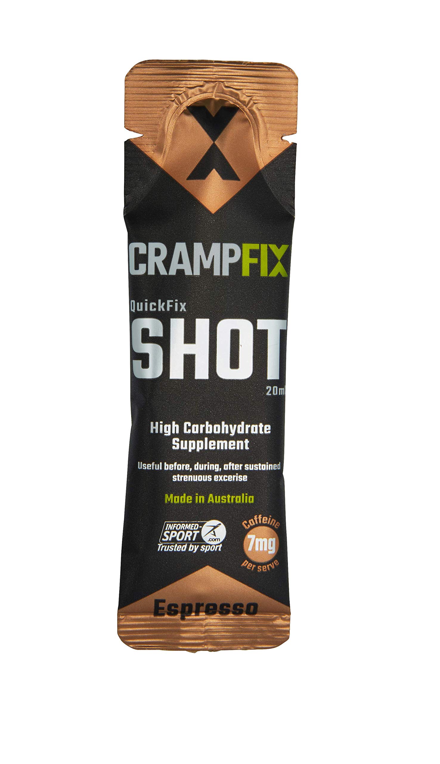 CrampFix QuickFix Shot Sachets - Fast & Effective Relief from Muscle Cramp - 20ML (Espresso)