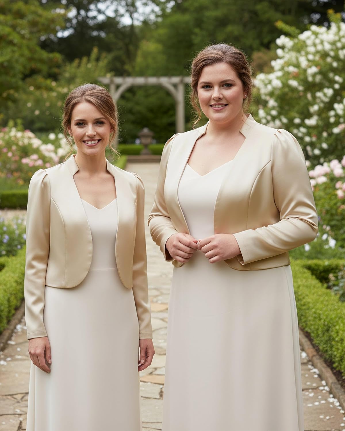 BlackButterfly Formal Satin Long Sleeve Bolero Shrug - Image 8