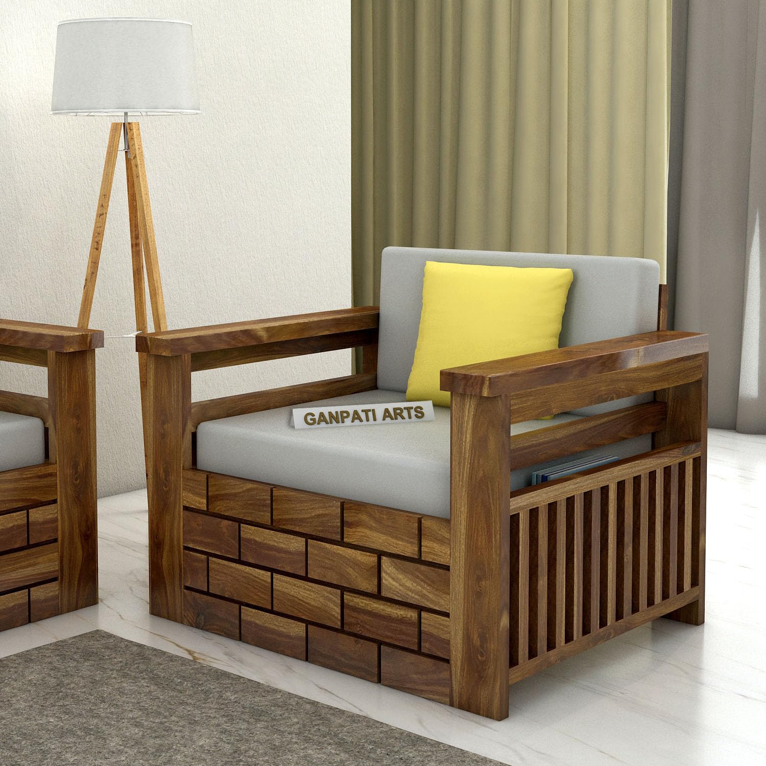 Ganpati Arts Sheesham Wood 1 Seater Sofa for Home Living Room Solid Wood One Seater Sofas Wooden Furniture for Guest Room Office (Teak Finish) (B0C9TM166P) Amazon Price History, Amazon Price Tracker