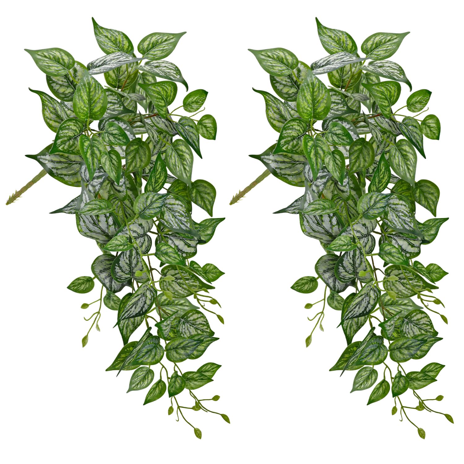 2pcs Artificial Haning Plants 67cm Fake Ivy Vine Fake Hanging Plant Greenery Artificial Foliage Faux Wandering Jew Plant Leaves for Wall Home Shelf Office Garden Wedding Indoor Outdoor Decoration