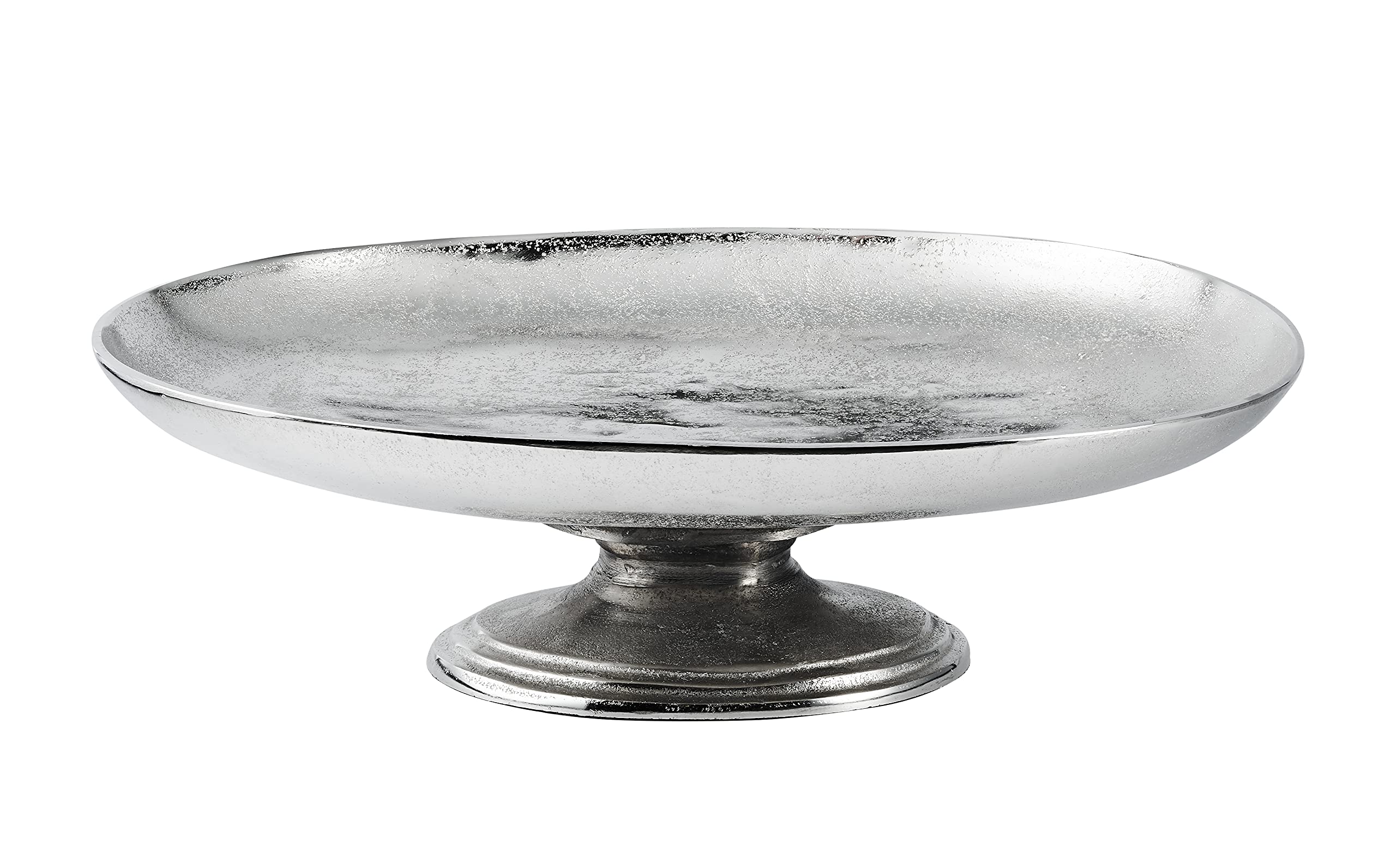 Cuenco con soporte ovalado para servir, de aluminio, plata, lujo, 47 cm / 57 cm (XL - 57 x 39 x 17 cm)