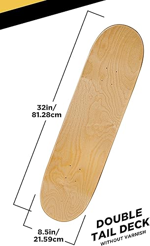 Miniatura 2 de Tabla de patineta en blanco sin barniz para arte, 8 capas, 8.25 pulgadas, 100% arce estándar, no requiere lijado para personalizar tu mazo